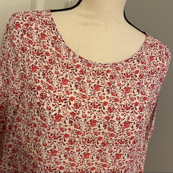 MAX STUDIO Floral/Handkerchief Print Tie Blouse - Picture 3 of 14